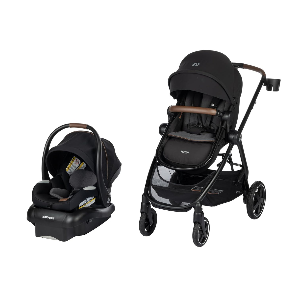 Maxi-Cosi Zelia™² Luxe 5-in-1 Modular Travel System, New Hope Black & Mico 30 Stand-Alone Additional Infant Car Seat Base, Black, One Size