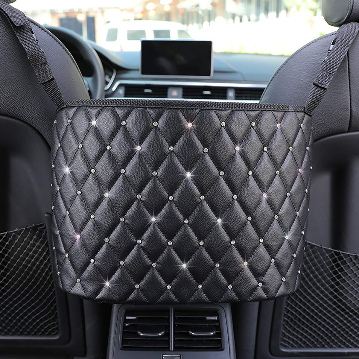 Car Pocket Handbag Holder Purse Hook for Car Leather Seat Back Organizer Holder Barrier of Backseat Pet Kids for Car Handbag Holder Between Two Seats of Car