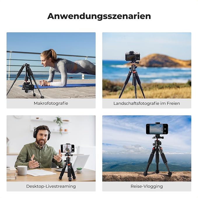 K&F CONCEPT Mini Desk Tripod, 21.6'' Compact Small Tripod