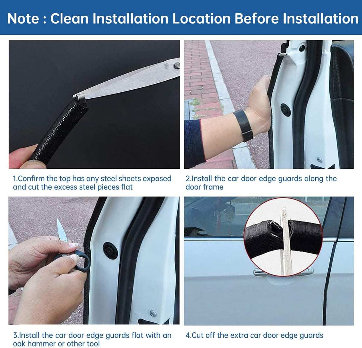 Car Door Edge Guards 64Ft(20M) Universal Rubber U Shape Edge Trim Car Door Protector Edge Guards Rubber Seal Protector for Most Car Rucks SUV Installation, No Glue Required, Black