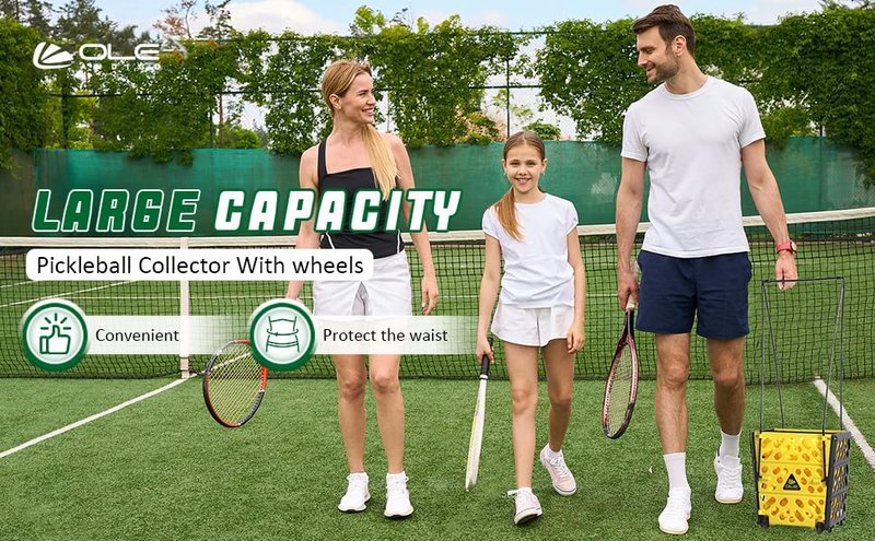 OLE ANDIGO Pickleball Hopper Collector, 40 Pickleball Balls Capacity, Lightweight Pickleball Picker Upper, Pickleball Picking Ball Picking Tool.