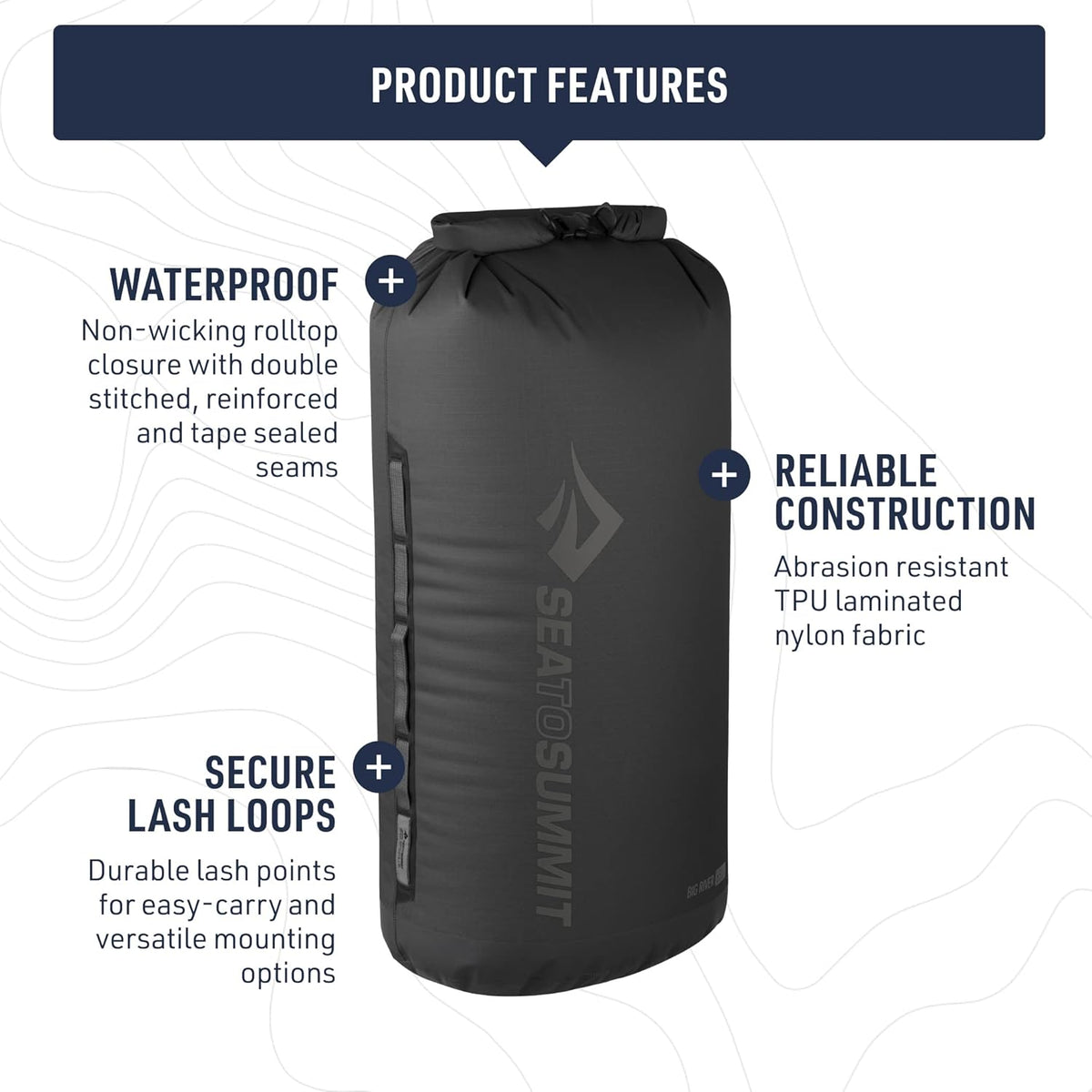 Sea to Summit Big River Dry Bag - Heavy-Duty Waterproof Storage, 8 Liter, Surf Blue