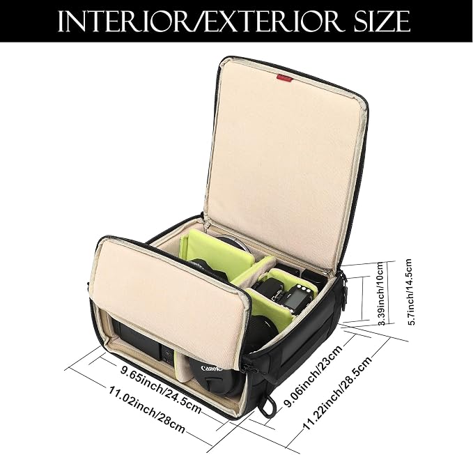 Camera Insert Bag, Shockproof &Pressure-proof Dual Opening Padded Camera Lens