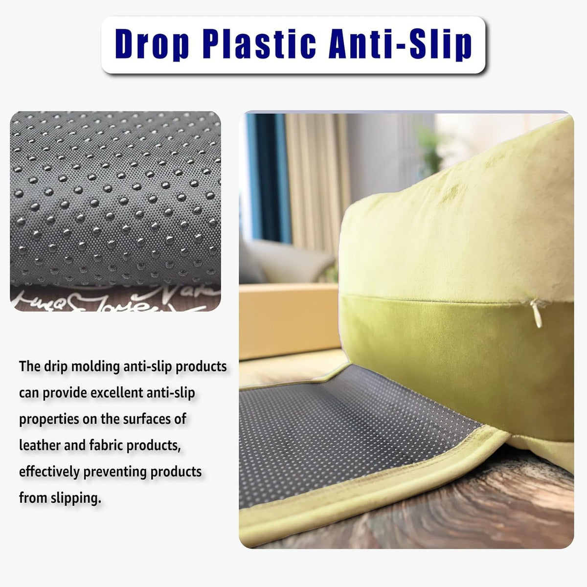 Non-Slip Head Pillow for Recliners - Neck Support Cushion with Velvet Cover for Pain Relief at Home, Office and Travel (Beige)