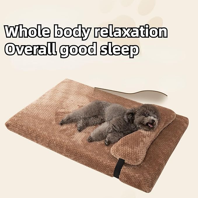 Dog Bed for Small Medium Large Dogs, Dog Mattress with Removable Pillow for Crate Kennel, Sofa Dog Bed, Super Soft Pet Bed for Dogs and Cats, Pet Beds & Furniture (Dark Grey,X-Large)