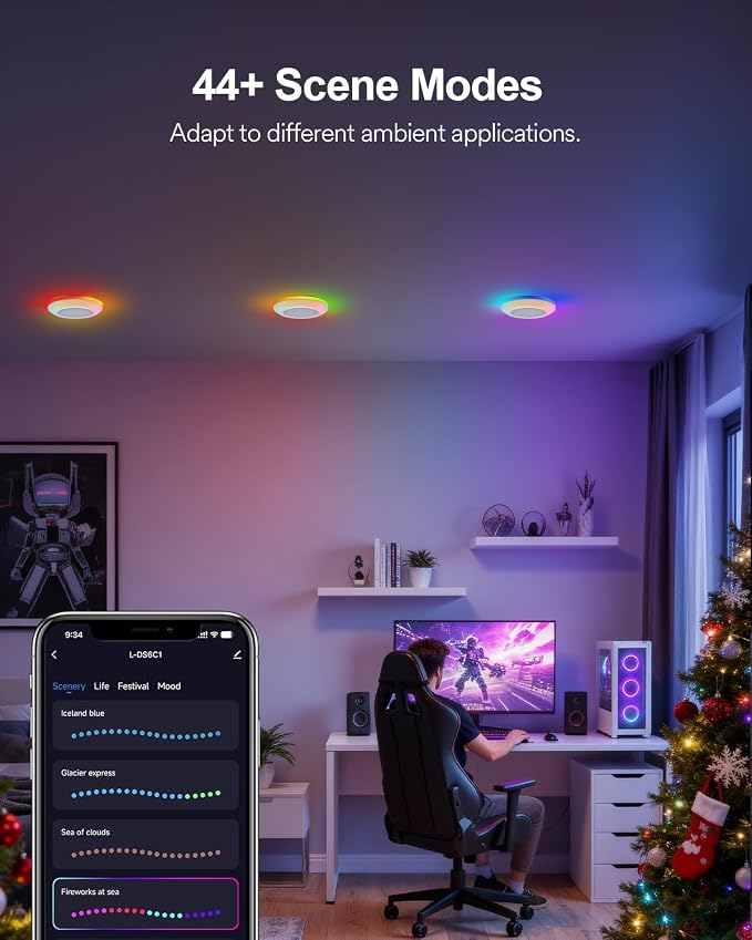 Lumary 5/6 Inch Smart Led Disk Light Pro 4Pack, Color Changing WiFi Smart