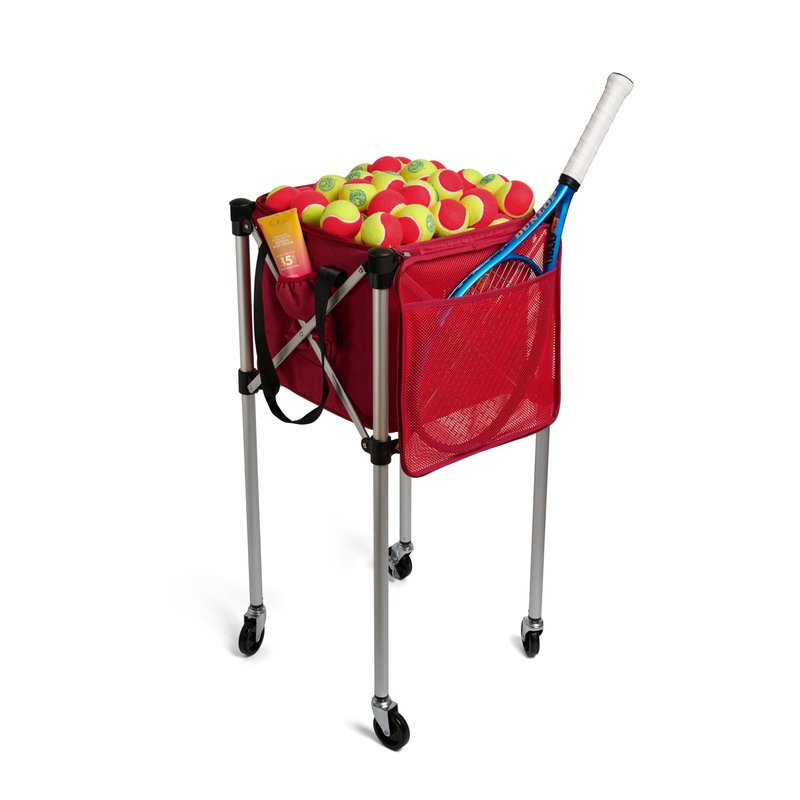 Racket Pets The Ball Tote - Replacement Bag for Tennis and Pickleball Pro Teaching Cart Hopper, Large Tote Bag For 150 Tennis Balls or 100 Pickleballs, Frame Not Included, (Red)