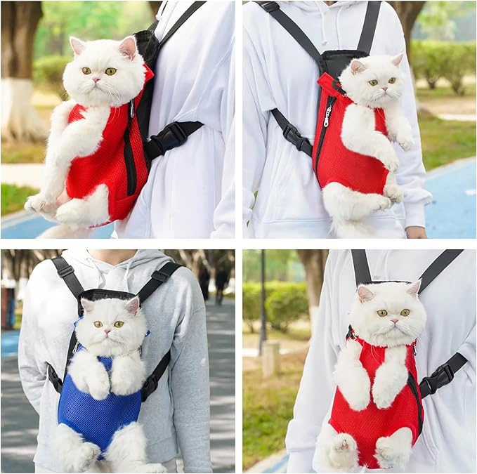Dog Carrier Backpack, Adjustable Puppy Front Carrier Backpack, Ventilated Dog Chest Carrier for Hiking Camping Travel, Sling Bag for Small Medium Dog Cat Rabbit Puppies, Suit 13-15 lbs (Black, XL)