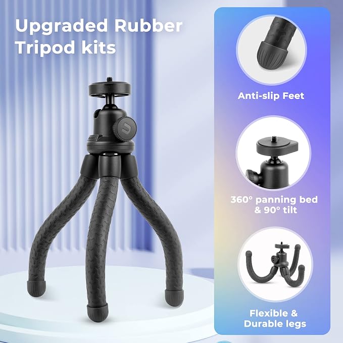 UBeesize Phone Tripod, UBeesize 12 Inch Flexible Cell Phone Tripod Stand Holder
