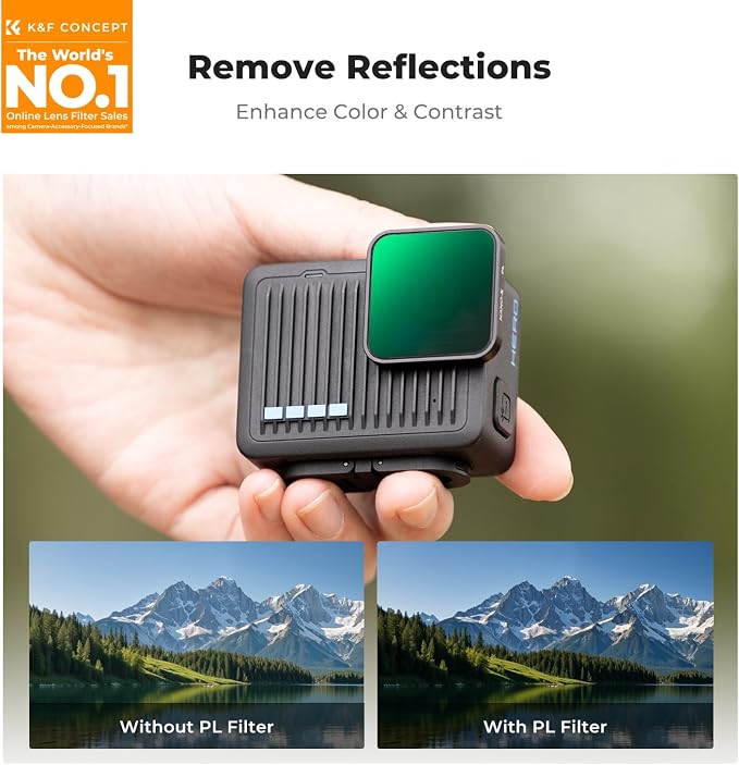 K&F CONCEPT ND PL Filter Set for GoPro Hero 4K Camera, 4 Pack PL ND4 ND8 ND16