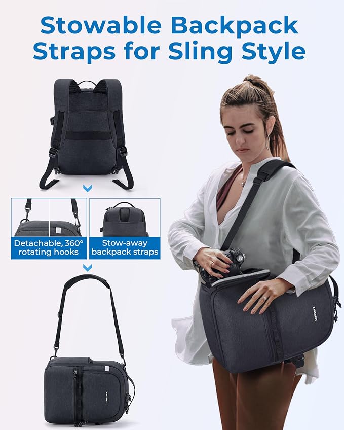 BAGSMART Camera Backpack, DSLR SLR Small Camera Bags