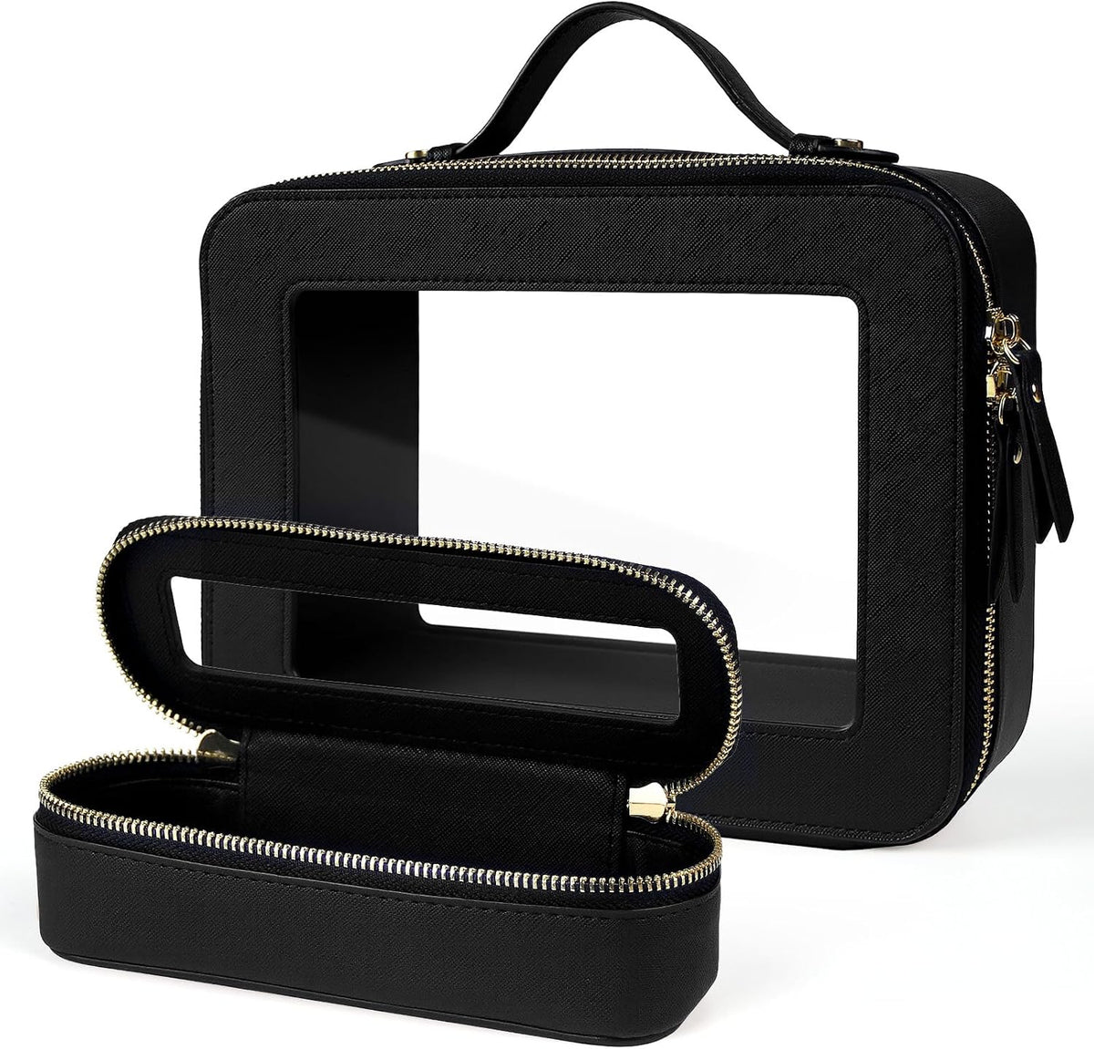 Clear Makeup Bag with Mini Cosmetic Bags,Travel Toiletry Bags for Women,Portable Cosmetic Bags Case, Transparent Waterproof Cosmetic Organizer Storage Bags for Women Men