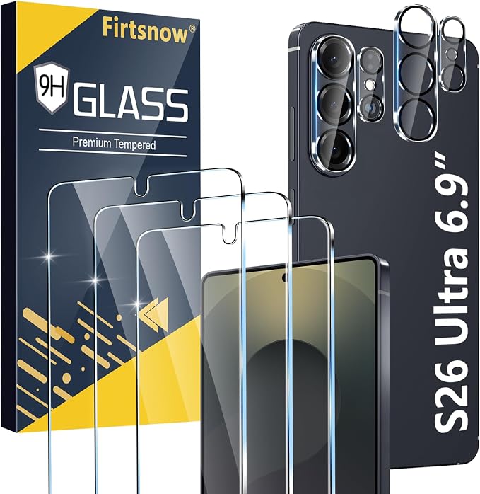 firtstnow 3 Pack for Samsung Galaxy S26 Ultra Screen Protector Tempered Glass +