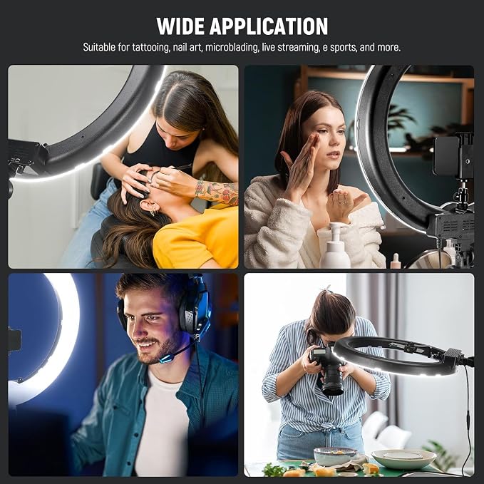 NEEWER 18 Inch Ring Light with Tripod Stand, 55W Large LED Ringlight, Cold Shoe