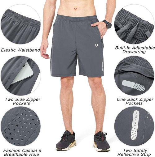 NORTHYARD Men's Athletic Running Shorts - Quick Dry Lightweight Gym Workout | 7"/9"/5" Options