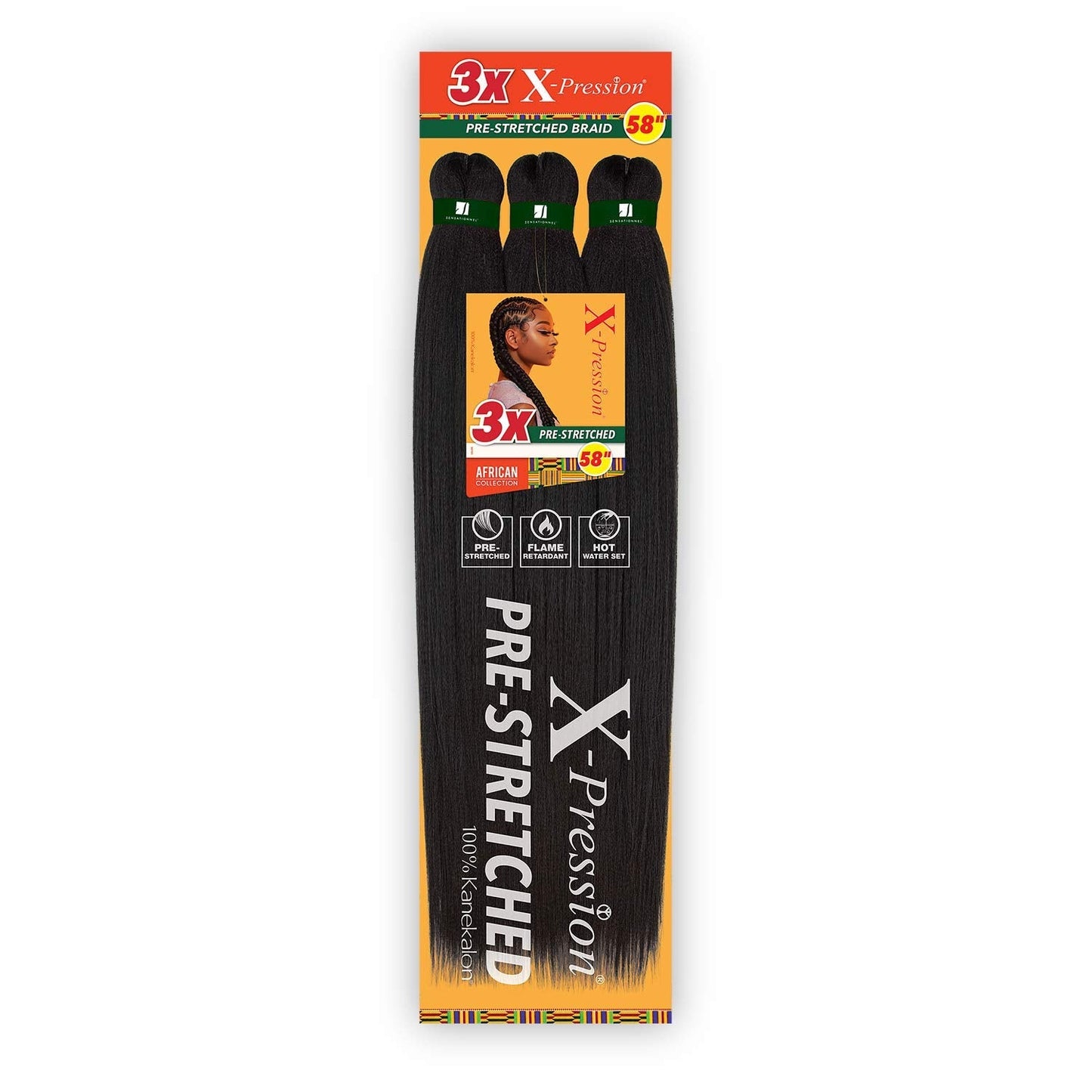 Sensationnel Braids Xpression 3X Pre-Stretched Braid 58'' (5-Pack, 99J)