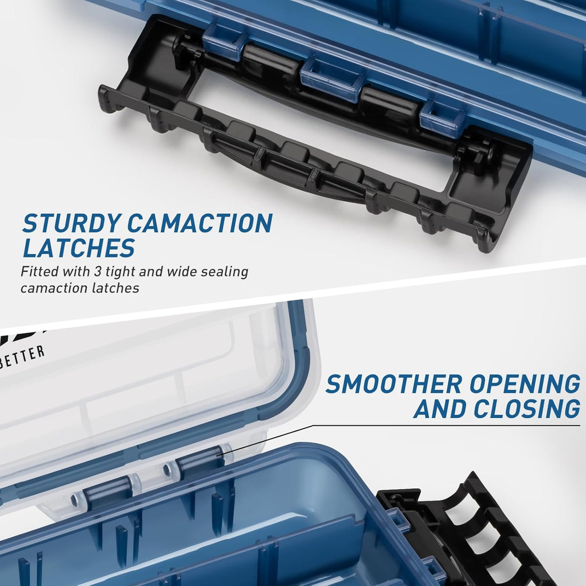 THKFISH Fishing Tackle Box - Floating Lure Storage Organizer with Adjustable Dividers | 2-Pack, Sun-Proof