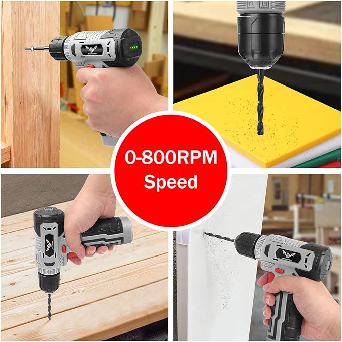 Tool Set：Tool Kit with 8V Cordless Drill, Tool Box with Drill, Hand Drill Set for Men & Women, Home Tool Kits for House Repair, Handyman, DIY 146 Piece