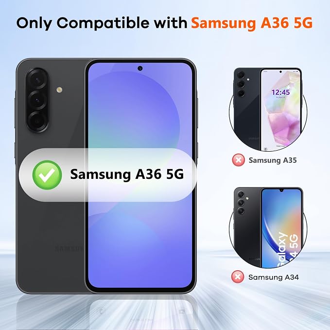 3+3 Pack for Samsung Galaxy A36 5G Privacy Screen Protector & Phone Camera Lens