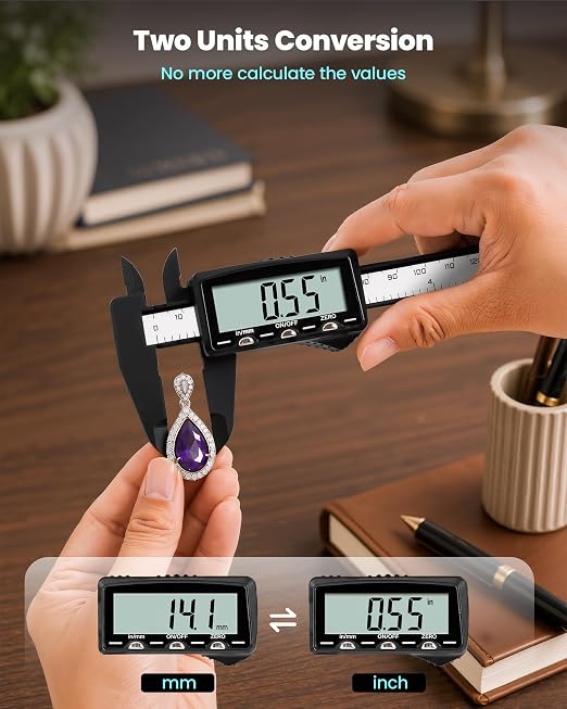 HARDELL Digital Caliper, Rechargeable Plastic Caliper