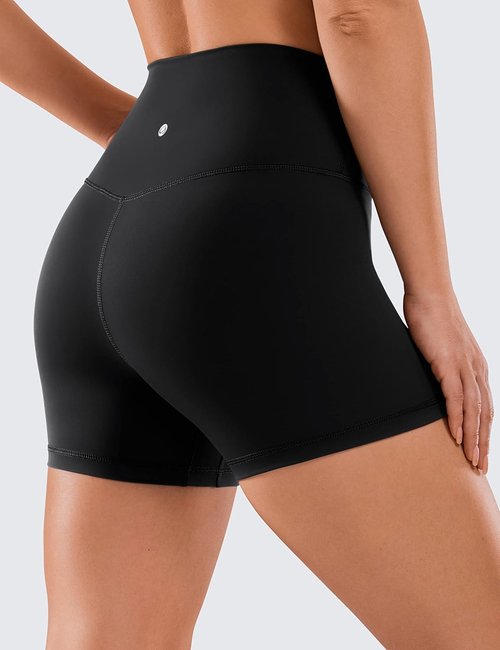 CRZ YOGA Biker Shorts - High Waist 4'' Naked Feeling Spandex for Yoga & Gym Workouts