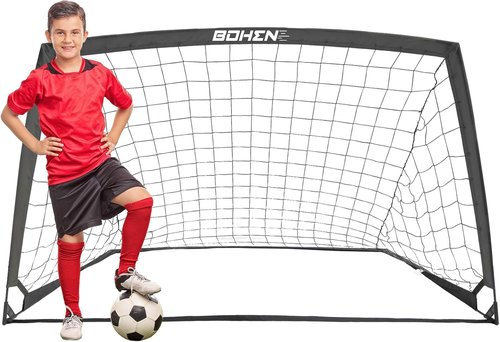 Bohen 6x4 FT Kids Soccer Goals - Portable Folding Soccer Net with Carry Bag for Indoor/Outdoor Use