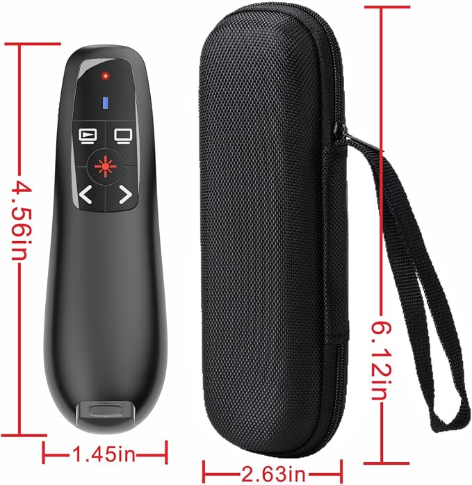 Presentation Clicker with Case Storage, Wireless Presenter Remotes with USB-A&C