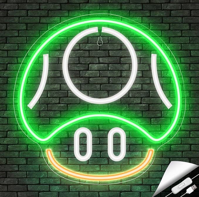 Kavaas Gaming Neon Sign, Mushroom Neon Sign