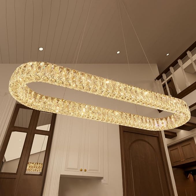 HAIXIANG LED Long Chandeliers for Dining Table Modern Chandelier Dimmable