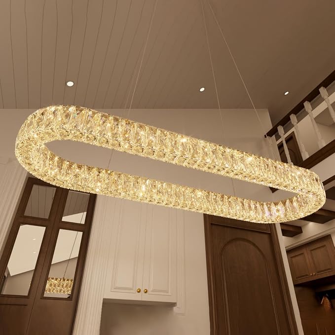 HAIXIANG LED Long Chandeliers for Dining Table Modern Chandelier Dimmable