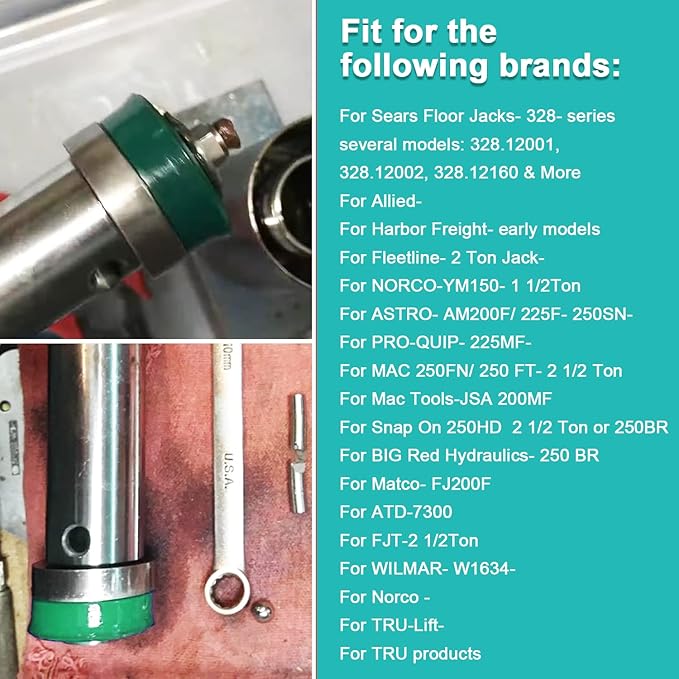 Hydraulic Jack Piston U-Cup Seal Replacement for 2 TON Floor Jack for 328 Series Sears-328.12001, 328.12002, 328.12160/ASTRO/Snap On/MAC