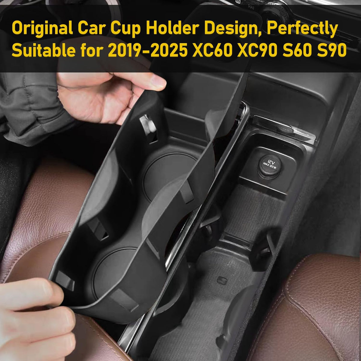 Cup Holder for 2019-2025 Volvo XC60 XC90 S60 S90 Accessories