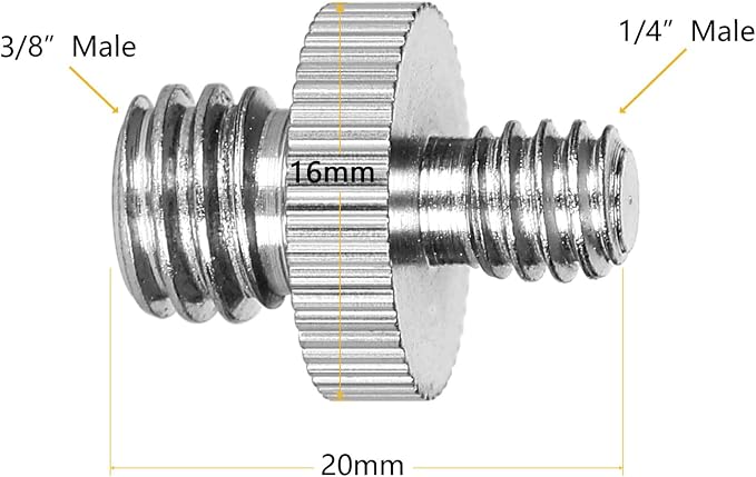 22Pack ChromLives Camera Screw Adapter 1/4 to 1/4 Screw to 3/8 Tripod Adapters