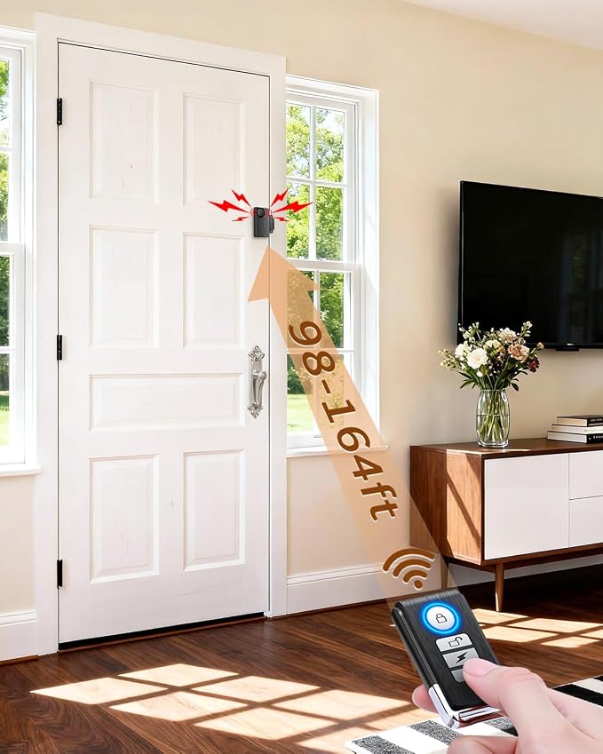 WSDCAM 110dB Door Alarm with Remote, Wireless Anti-Theft When Opened, Door