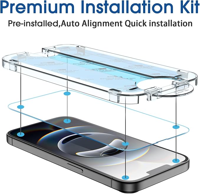 amFilm Auto-Alignment OneTouch for iPhone 17e / iPhone 16e Screen Protector +