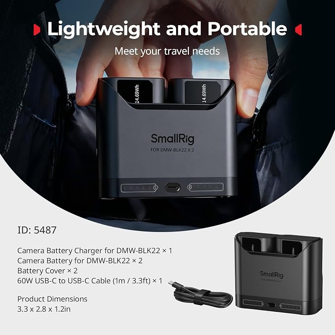 SMALLRIG DMW-BLK22 Camera Battery Set