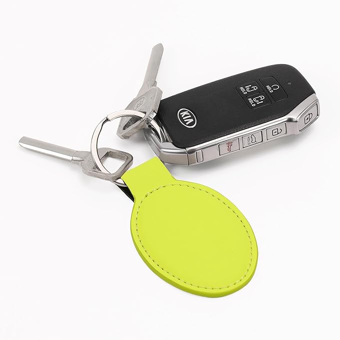 LaserGram Oval Keychain, Golf Ball, Personalized Engraving Included (Neon Green)