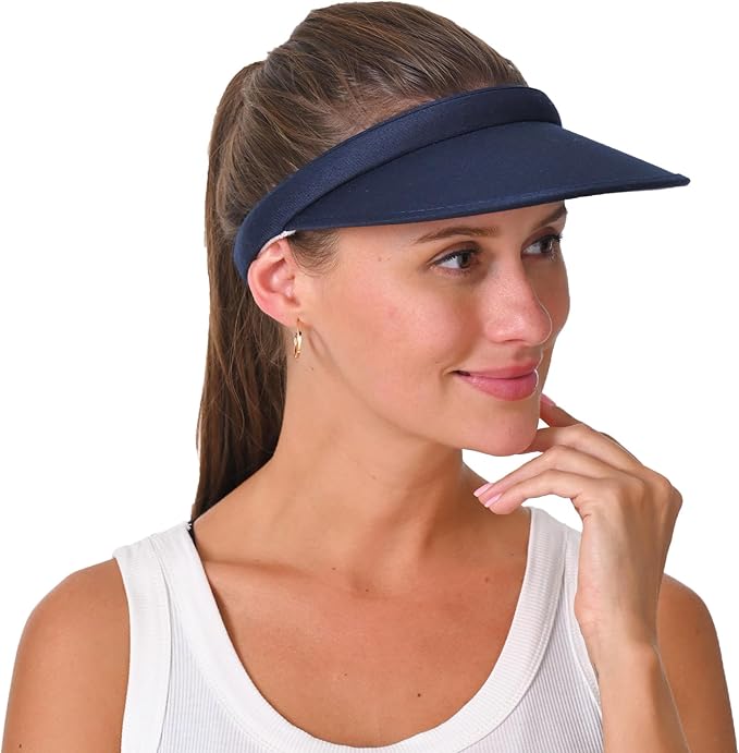 2 Pack Sun Visor Hats Women Men Clip On Wide Brim Visors Hat Outdoor Sports Golf Beach Travel Tennis Caps