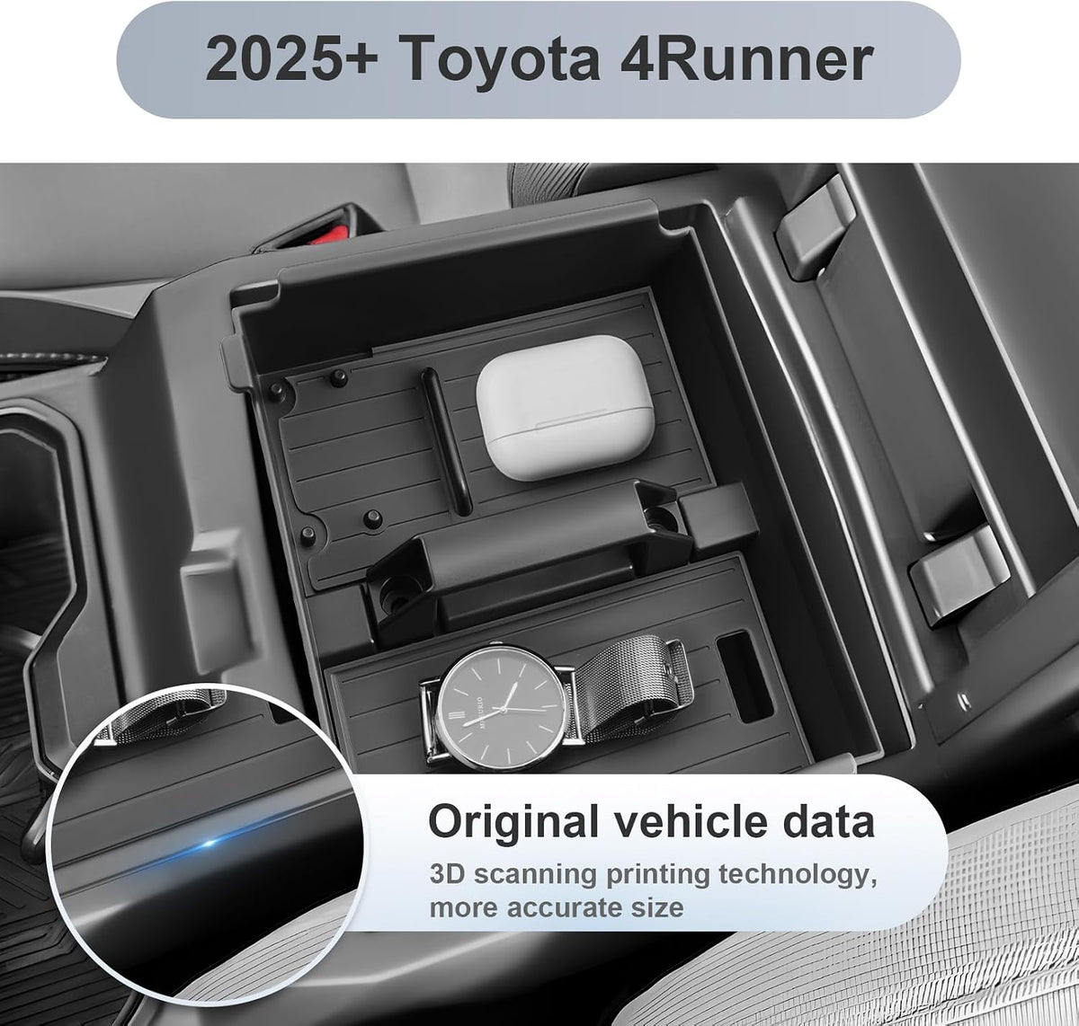 SKTU 2025 2026 4Runner Center Console Organizer for 2025 2026 Toyota 4Runner Console Tray Toyota 4Runner 2025 2026 Accessories Middle Console Organizer with Sunglasses Holder