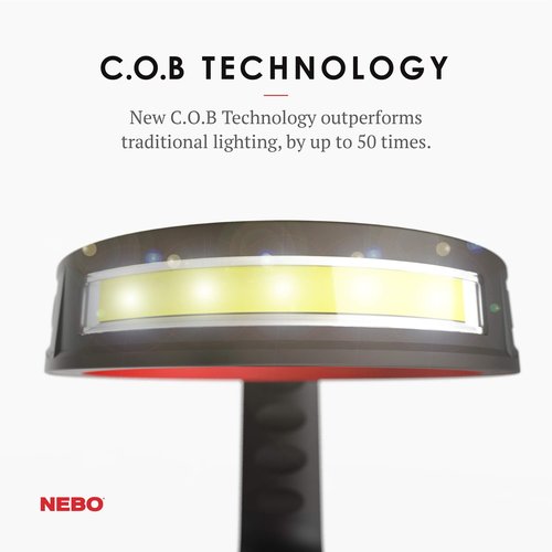 NEBO Glow Stainless-Steel Tumbler Holder: Will fit a 30oz Tumbler or a 20oz Tumbler with The Included Insert, This Cup Handle Doubles Over As A High Lumen Flashlight - 6668
