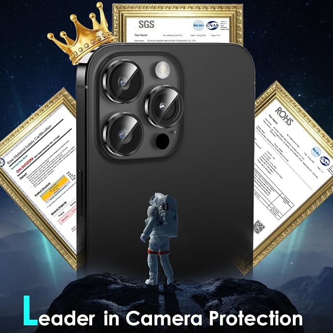 YWXTW Camera Lens Protector for iPhone 15 Pro/iPhone 15 Pro Max, Tempered Glass