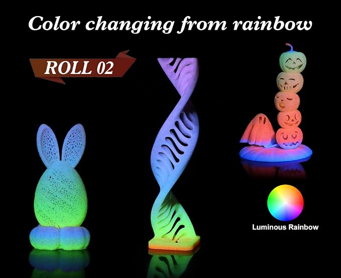 LOVOON Glow in The Dark Filament Multicolor，3D Printer Filament Bundle