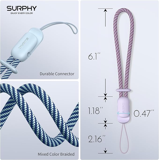 SURPHY 2 Pack Phone Lanyard for Cellphone Case, Phone Wrist Strap for Case