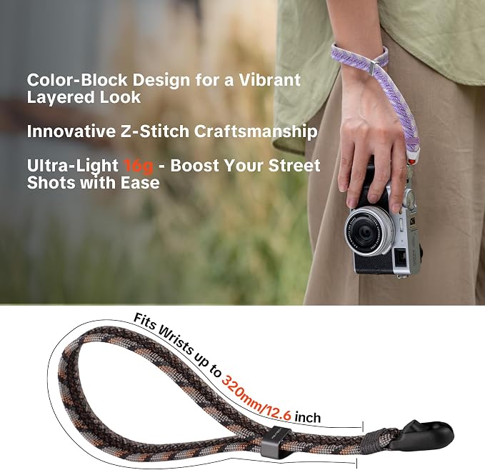 PGYTECH Camera Wrist Strap Slim Trendy Style, Adjustable Quick Release