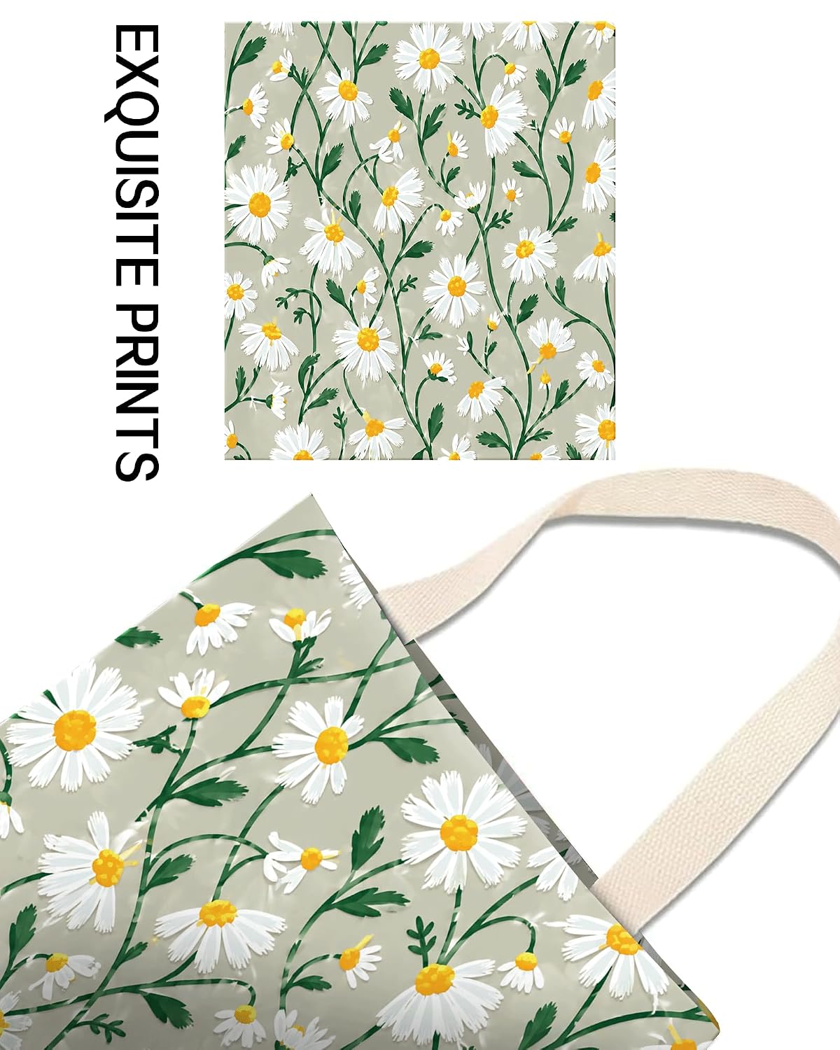 Car Trash Can, Durable Hanging Car Trash Garbage Bag, Cute Automotive Garbage Cans Organizer, Cute White Daisy Flower