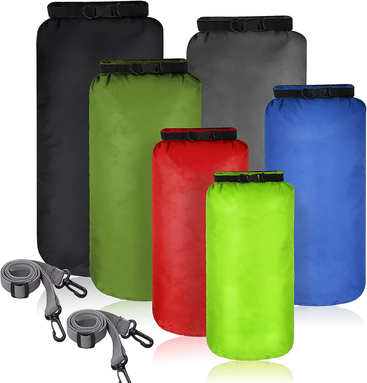 Shappy Waterproof Dry Bag Set - 6 Pcs Ultralight Stuff Sacks for Camping, Kayaking & Hiking | 3L to 20L Sizes
