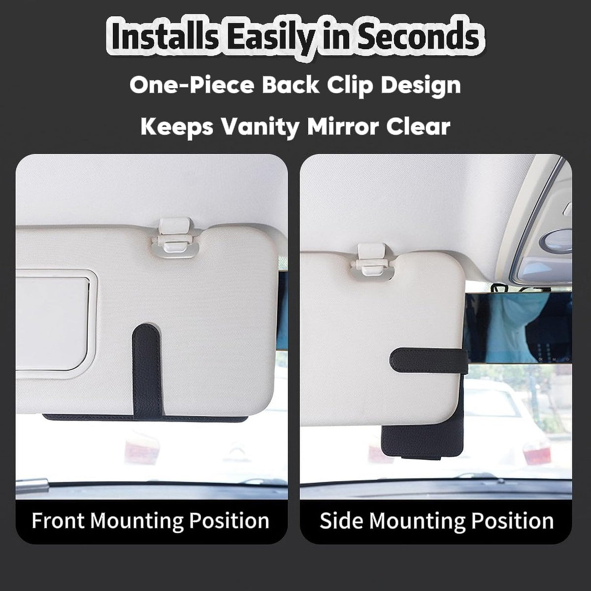 Magnetic Sunglasses Holder for Car Visor,Photo Slot,Black