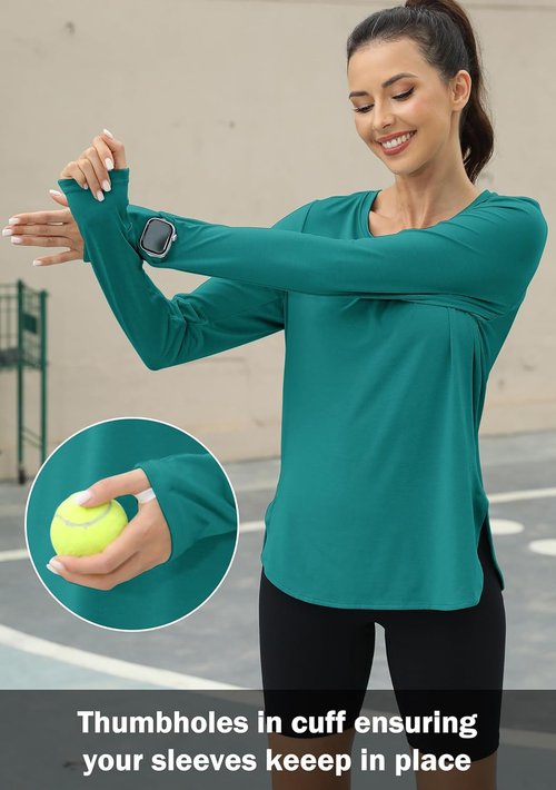 KevaMolly Long Sleeve Workout Tops for Women - Lightweight UPF 50+ UV Protection Rash Guard