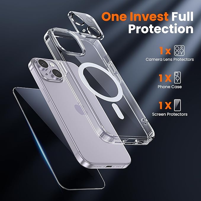 toushion 3 in 1 for iPhone 14 Case Clear