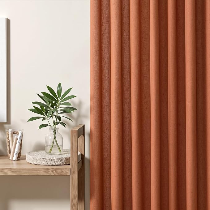 Memory Trained Pinch Pleated Curtains 108 Inches Long, Viral Linen Pinch Pleat